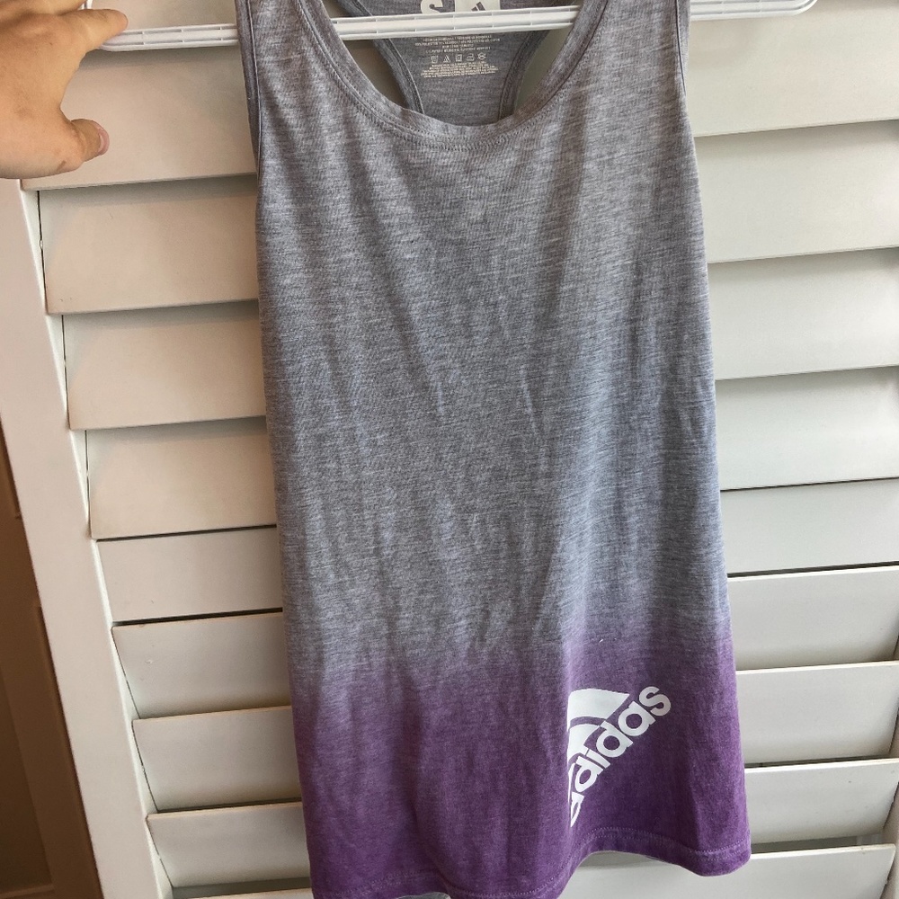 Adidas Grey to Purple Fade Tank Top